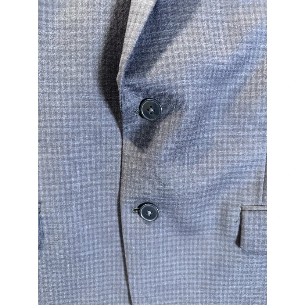 CALVIN KLEIN Mens Blue Black Check Two button Sport Coat Suit Jacket blazer 42 B